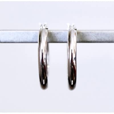 Pt900 プラチナ 地金 パイプ フープ 定番 ピアス(直径15mm)保証書付 KO-0077