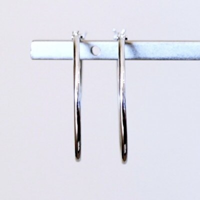 Pt900 プラチナ 地金 パイプ フープ 定番 ピアス(直径20mm) 保証書付 KO-0078