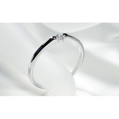 【0.1ct】PT900 ダイヤモンド一粒リング　9号