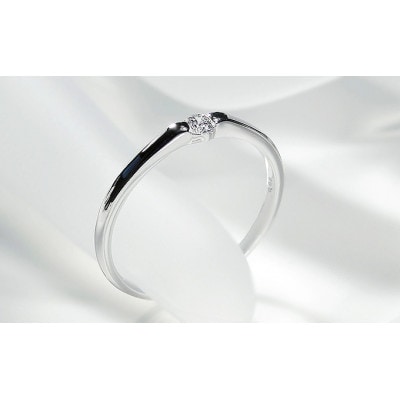 【0.1ct】PT900 ダイヤモンド一粒リング　14号