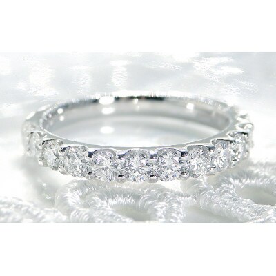 【1.0ct】プラチナ950　ハートアンドキューピッド　ダイヤモンド　エタニティリング　11号