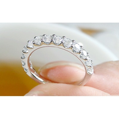 【1.0ct】プラチナ950　ハートアンドキューピッド　ダイヤモンド　エタニティリング　14号
