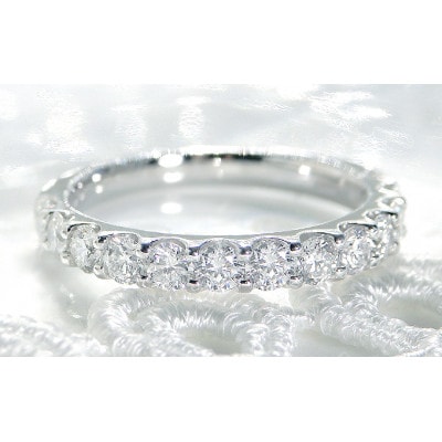 【1.0ct】プラチナ950　ハートアンドキューピッド　ダイヤモンド　エタニティリング　15号