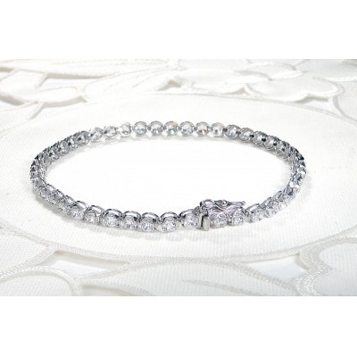 【5.0ct】PT900 ダイヤモンド テニスブレスレット 18.5cm