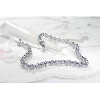 【5.0ct】PT900 ダイヤモンド テニスブレスレット 18.5cm