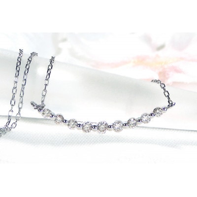 【0.2ct】Pt950 ダイヤモンド ラインネックレス
