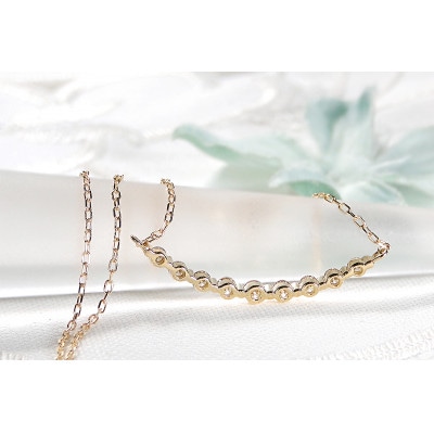 【0.2ct】K18YG ダイヤモンド ラインネックレス