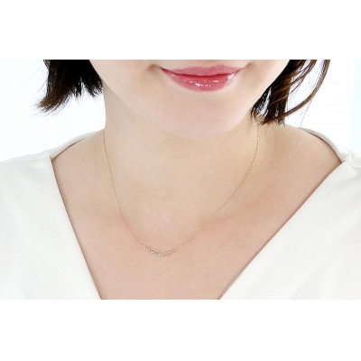 【0.2ct】K18YG ダイヤモンド ラインネックレス