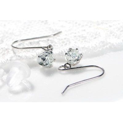 【0.3ct】Pt900 一粒 ダイヤモンド アメリカン フックピアス