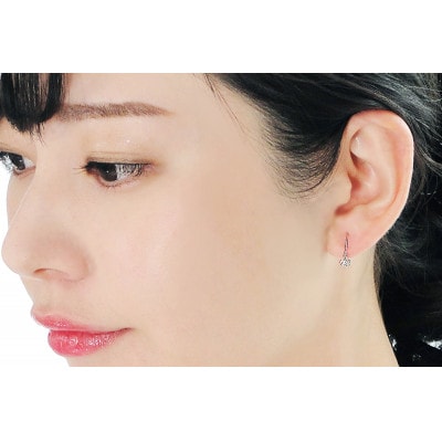 【0.3ct】Pt900 一粒 ダイヤモンド アメリカン フックピアス