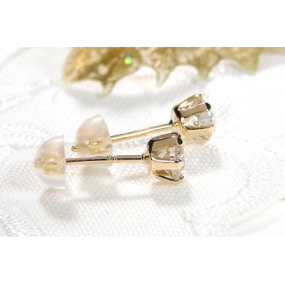 【0.6ct】K18YG  一粒 ダイヤモンド スタッドピアス