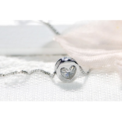 【0.2ct】pt900 Hカラー フクリン留め 一粒 ダイヤモンド ネックレス
