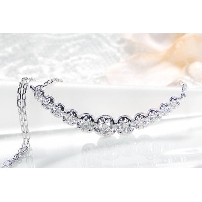 【0.5ct】プラチナ900 ダイヤモンド　ラインネックレス