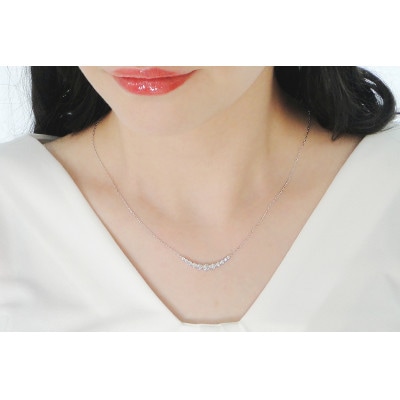 【0.5ct】プラチナ900 ダイヤモンド　ラインネックレス