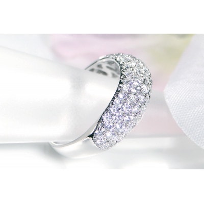 pt900月甲丸 ダイヤモンド パヴェリング【1.0ct】　7号