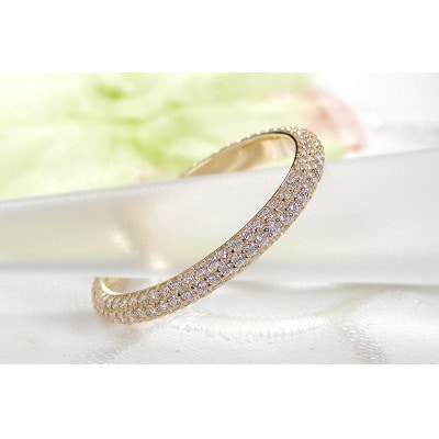 K18YG ダイヤモンド パヴェ フルエタニティ リング 【0.6ct】　8号