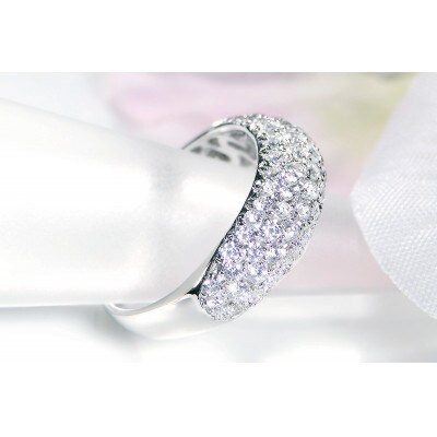 pt900月甲丸 ダイヤモンド パヴェリング【1.0ct】　14号