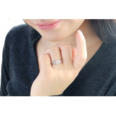 【中央宝石研究所鑑定書】pt900 HカラーUP ダイヤモンド リング【1.00ct 】　11.5号