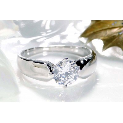 【中央宝石研究所鑑定書】pt900 HカラーUP ダイヤモンド リング【1.00ct 】　12.5号