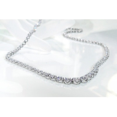 pt900 豪華【10.0ct】全周 ダイヤモンド テニスネックレス