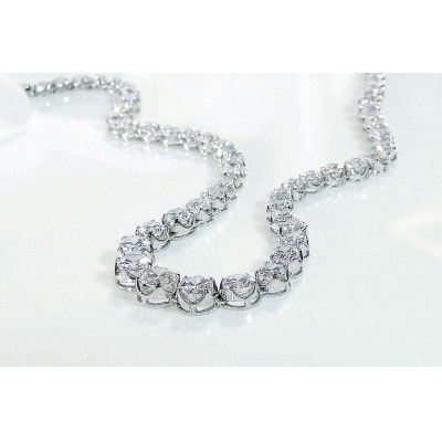 pt900 豪華【10.0ct】全周 ダイヤモンド テニスネックレス