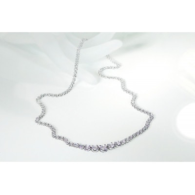 pt900 豪華【5.0ct】全周 ダイヤモンド テニスネックレス