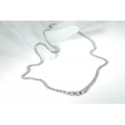pt900【3.0ct】全周 ダイヤモンド テニスネックレス