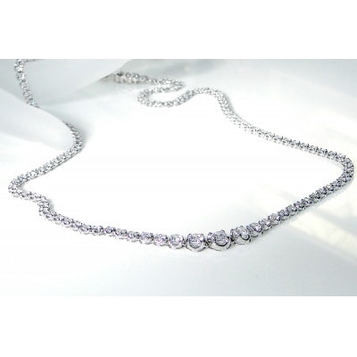 pt900【3.0ct】全周 ダイヤモンド テニスネックレス