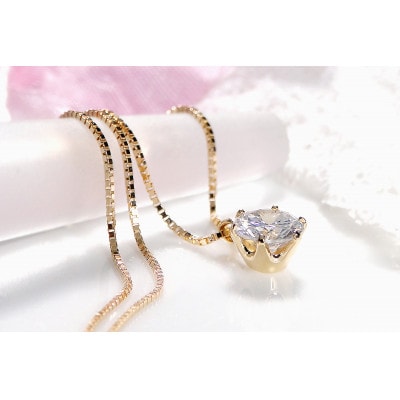 【中央宝石研究所ソーティング付き】K18YG一粒 ダイヤモンド ネックレス【0.5ct】