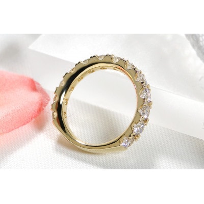 K18YG【2.00ct】ダイヤモンドハーフエタニティリング 7号