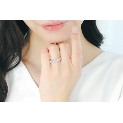 K18YG【2.00ct】ダイヤモンドハーフエタニティリング 7号