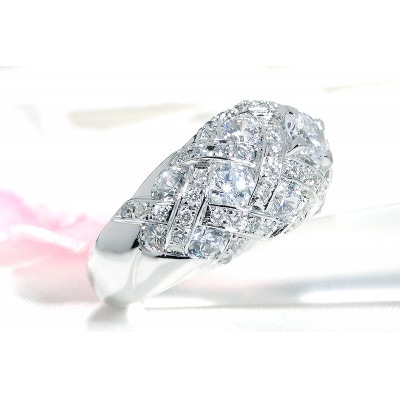 【中石0.5ct 中央宝石研究所ソーティング付】Pt950ダイヤモンド リング 【2.9ct】9号