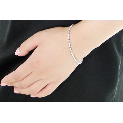 【1.0ct】pt900ダイヤモンド テニス ブレスレット 17cm