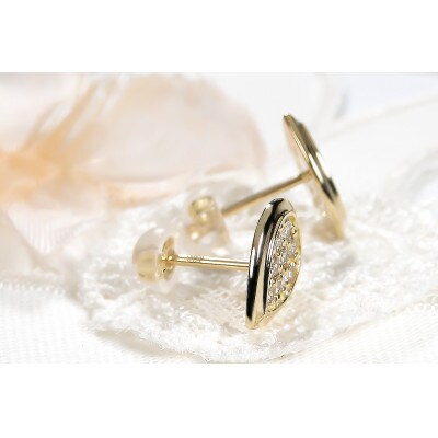 【0.32ct】K18YG ティアドロップ パヴェ ダイヤモンド ピアス