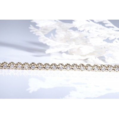 【1.0ct】K18YGダイヤモンド テニス ブレスレット
