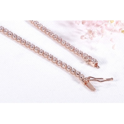【1.0ct】K18PGダイヤモンド テニス ブレスレット