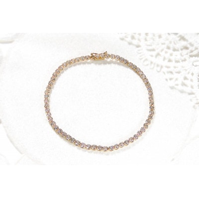 【2.0ct】K18YGダイヤモンド テニス ブレスレット