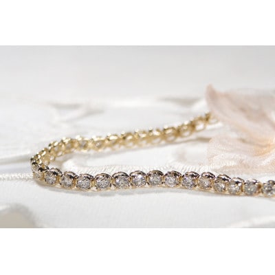 【2.0ct】K18YGダイヤモンド テニス ブレスレット