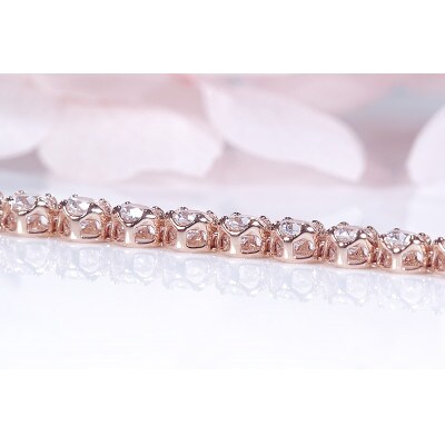 【2.0ct】K18PGダイヤモンド テニス ブレスレット