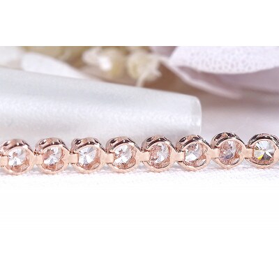 【2.0ct】K18PGダイヤモンド テニス ブレスレット