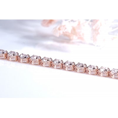 【3.0ct】K18PGダイヤモンド テニス ブレスレット