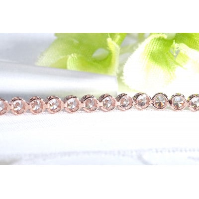 【3.0ct】K18PGダイヤモンド テニス ブレスレット