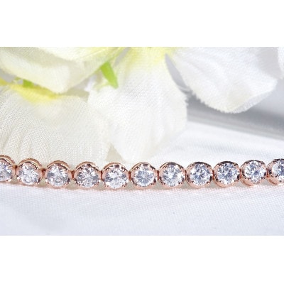 【5.0ct】K18PGダイヤモンド テニス ブレスレット