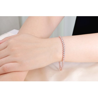 【5.0ct】K18PGダイヤモンド テニス ブレスレット