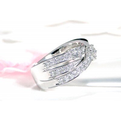 Pt950 ハート&キューピッド ダイヤモンド リング 【0.98ct】鑑別カード・スコープ付11号