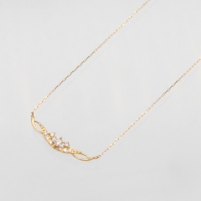 K18 0.10ct ダイヤモンド ペンダントネックレス HH-019737
