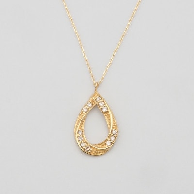 K18 0.10ct ダイヤモンド ペンダントネックレス HH-019739