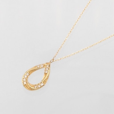 K18 0.10ct ダイヤモンド ペンダントネックレス HH-019739