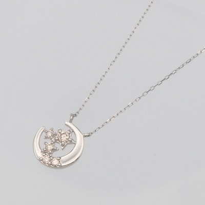 PT900/PT850 0.10ct ダイヤモンド ペンダントネックレス HH-019741