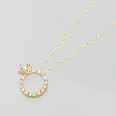 K18 0.15ct ダイヤモンド ペンダントネックレス HH-019750